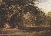 Alfred wilson cox The Woodmans'Bower,Birkland,Sherwood Forest (mk37) oil on canvas